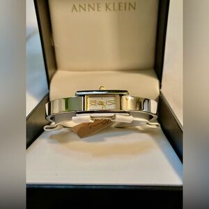 Swiss Made Anne Klein Gold Silver Two Tone Roman Numeral Stainless Steel Watch